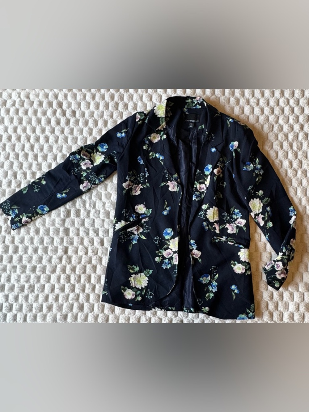 Cynthia Rowley Black Floral Blazer Jacket